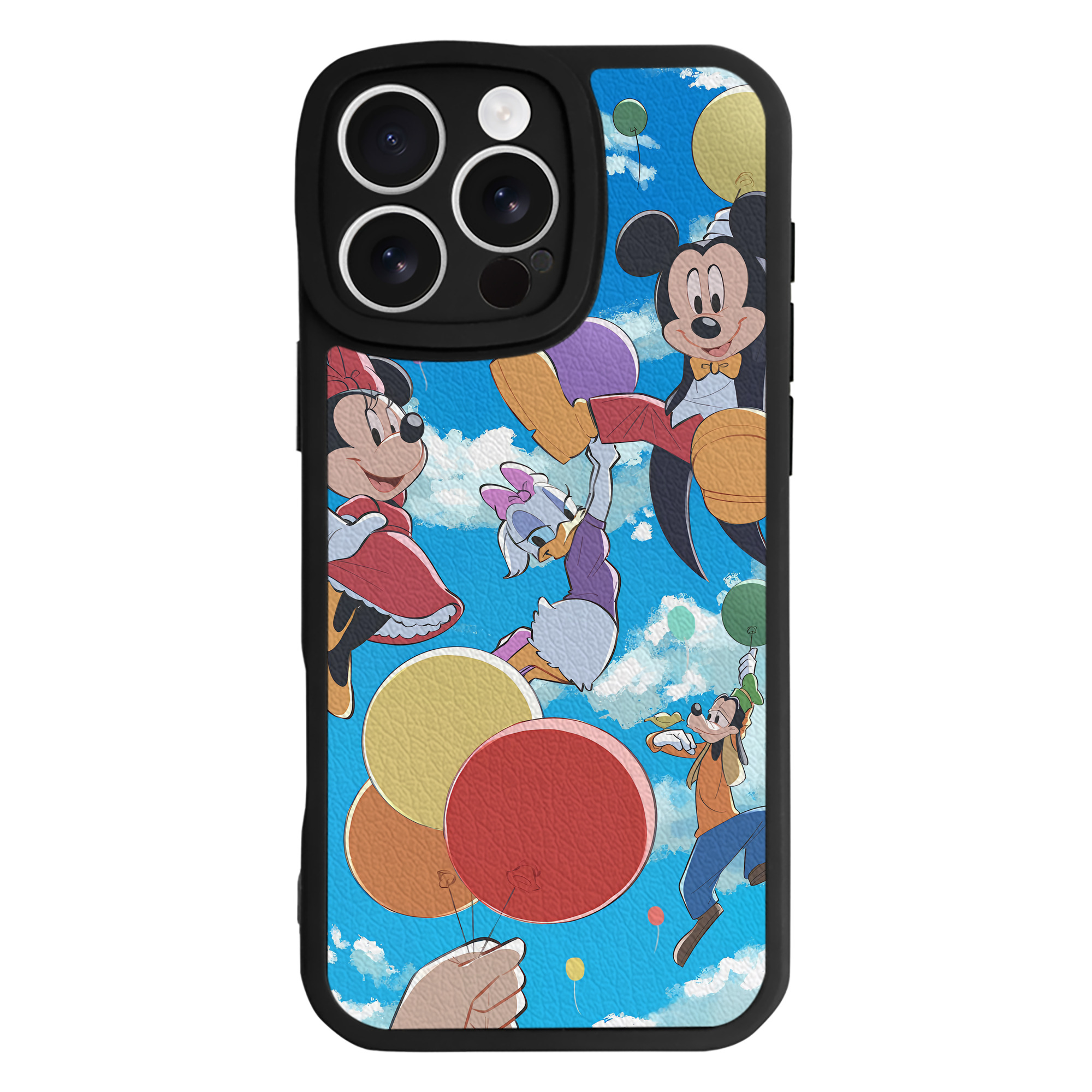 （画像用） ミッキーマウス Mickey Mouse 【iPhone 16シリーズ対応】シリコンスマホケース（レザー調） 材質：シリコン